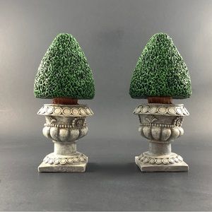 Dollhouse Miniature 1:12 Scale Artisan Topiary in Faux Grey Marble Urn by Falcon
